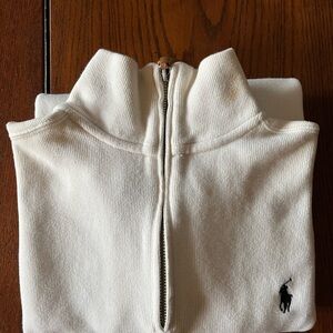 Ralph Lauren Men's Cream Zip-Up Sweater